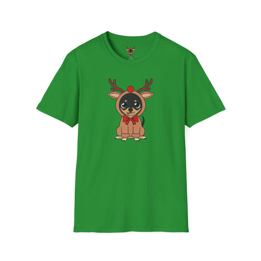 Maya Reindeer Moment Unisex Softstyle T-Shirt – Cozy Holiday Glow