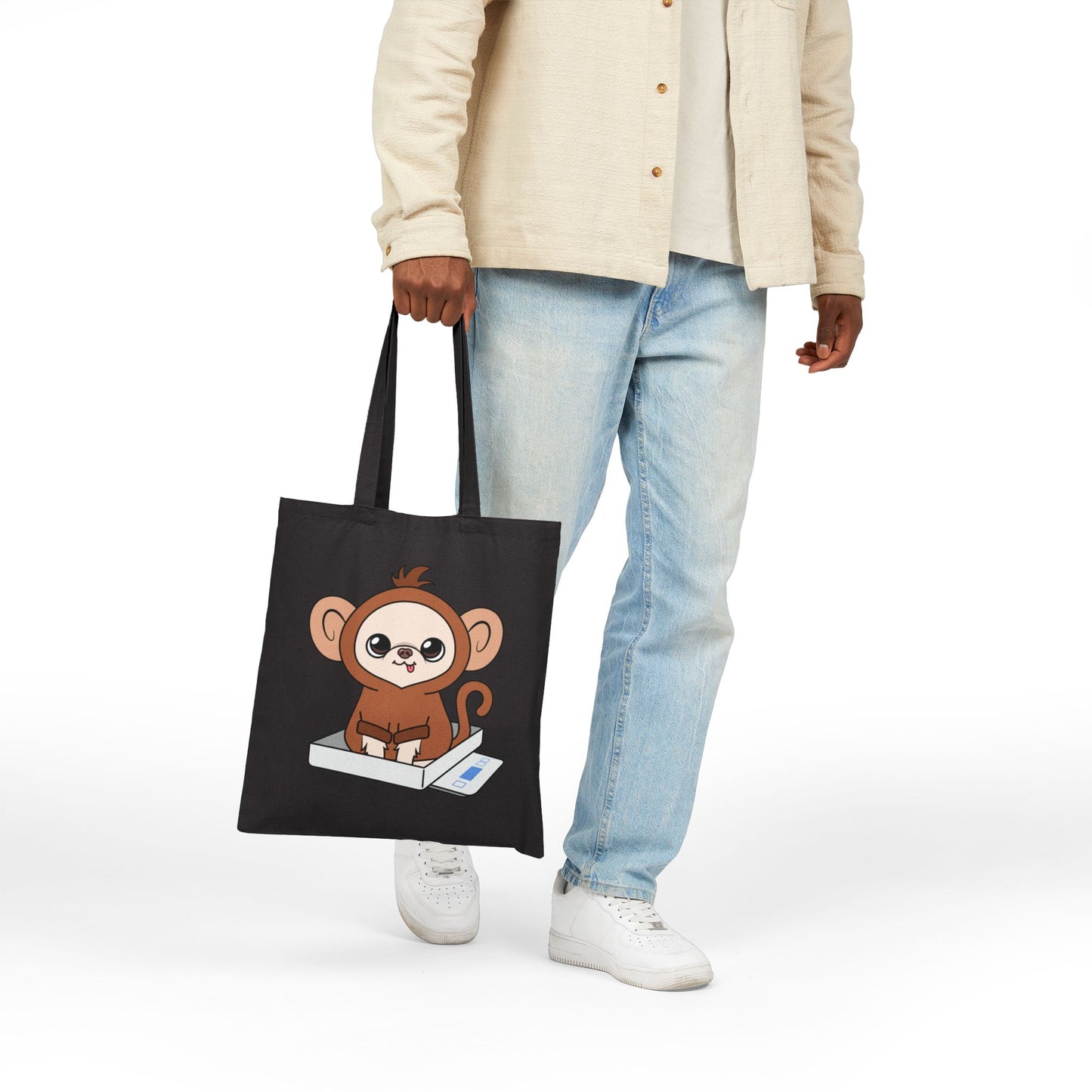 Chunky Monkey Weigh-In Moment Cotton Canvas Tote Bag
