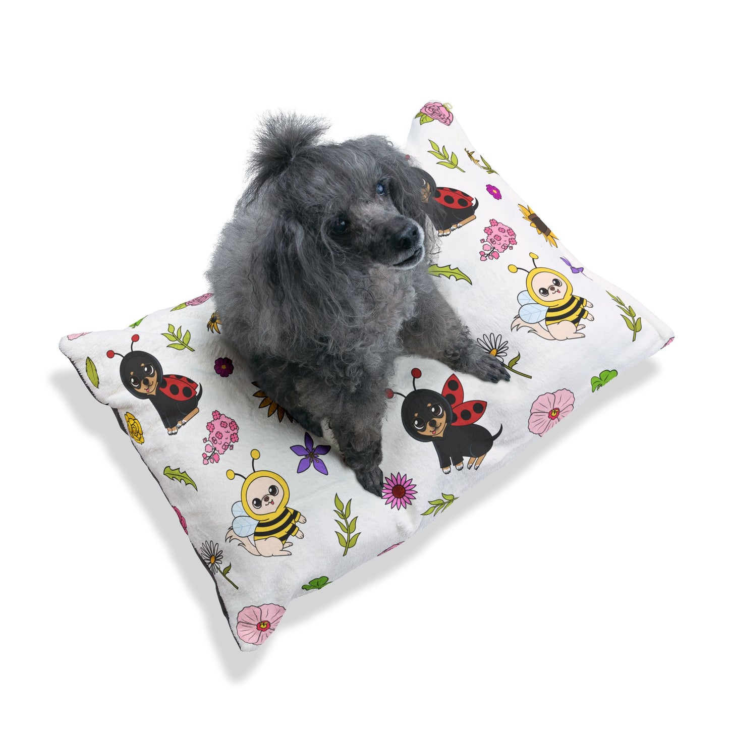 Bug‑Chis Pattern Pet Bed – Gentle Garden Naps