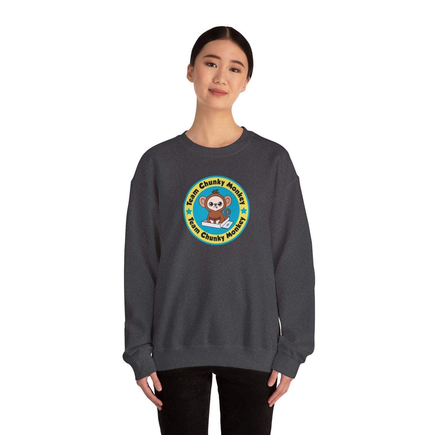 Team Chunky Monkey Badge Crewneck Sweatshirt – Proud, Playful Spirit