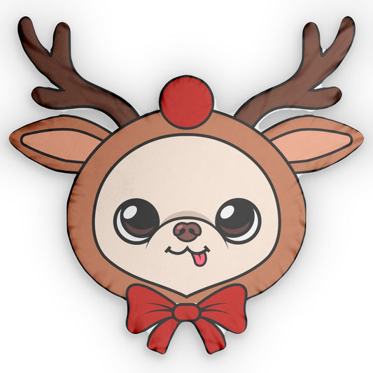 Cedric Reindeer Cheer Shaped Pillow – Tiny Festive Hug