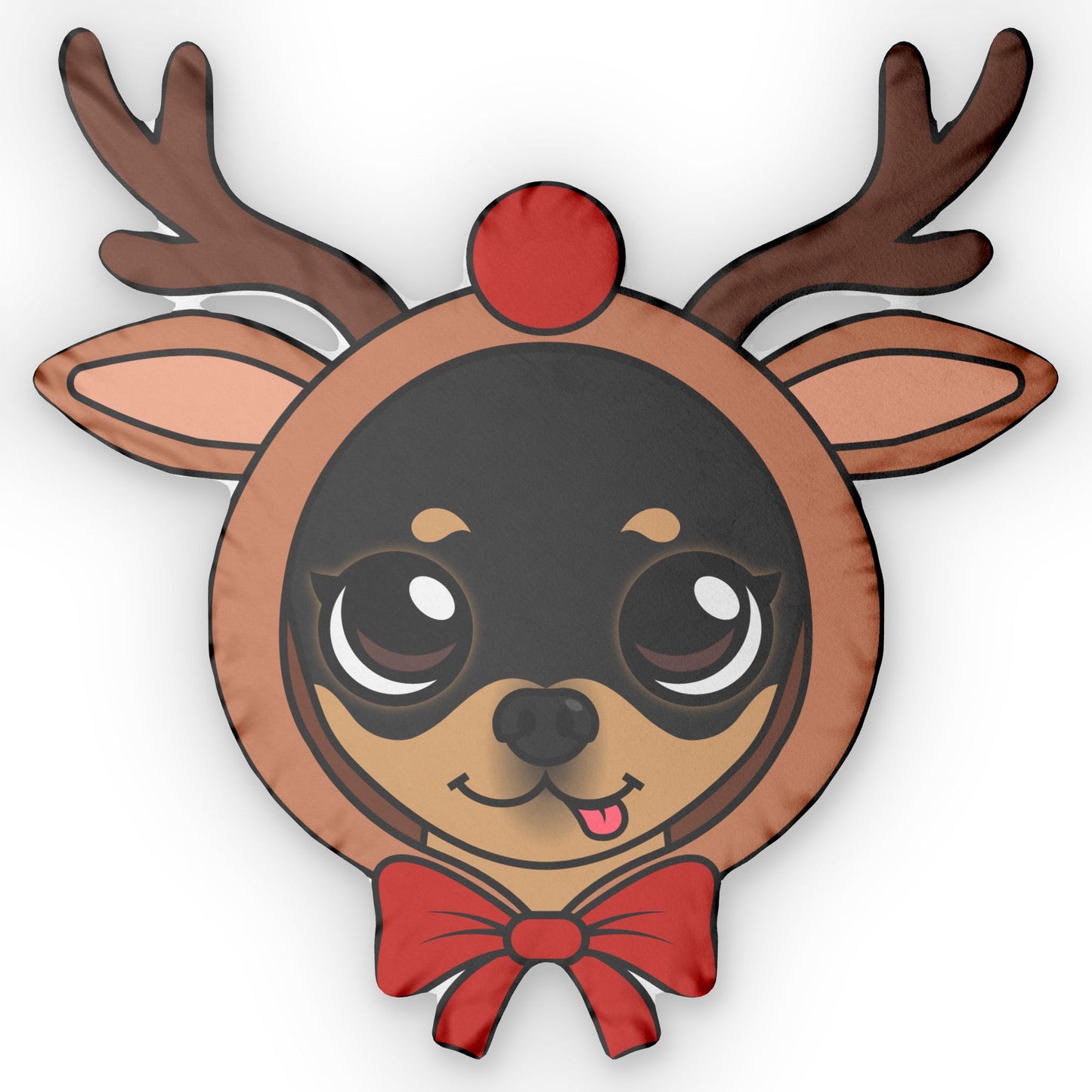 Maya Reindeer Moment Custom Shaped Pillow – Quiet Holiday Cuddles