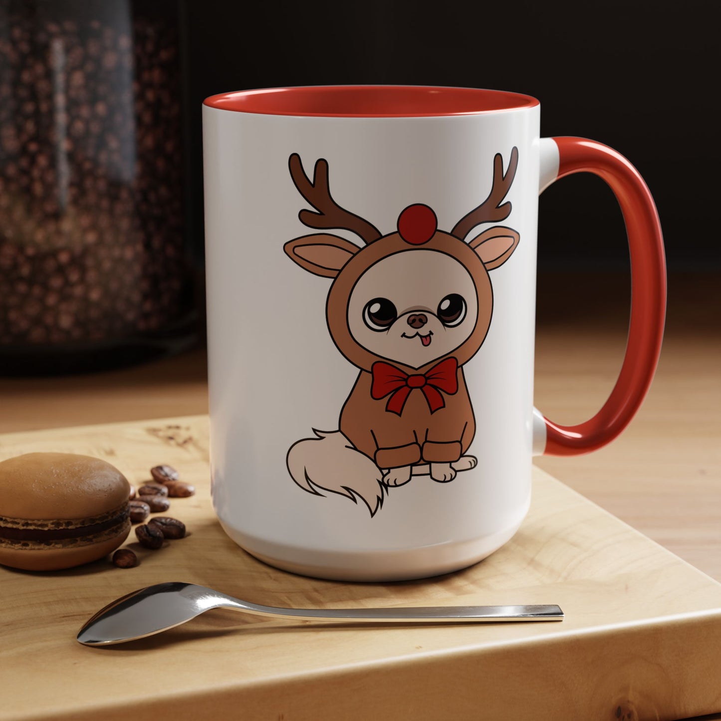 Cedric Reindeer Cheer Accent Coffee Mug – Tiny Festive Joy