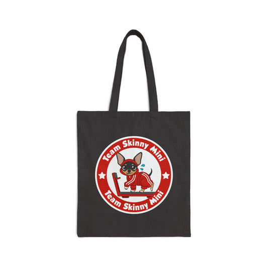 Team Skinny Mini Badge Cotton Tote Bag – Cheerful Team Spirit Carryall