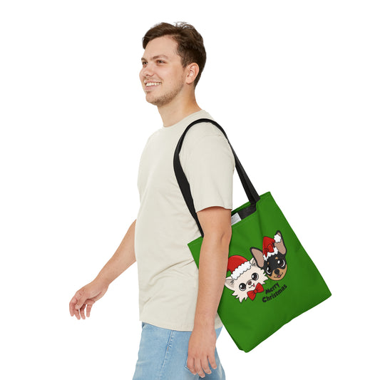 Cedric & Maya Merry Christmas Tote Bag - Tiny Chihuahua Shop