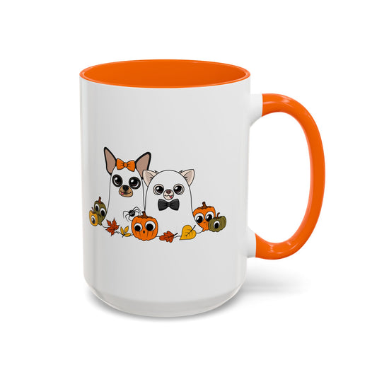 Ghost Chis Halloween Ceramic Mug – Orange or Black, 11oz or 15oz