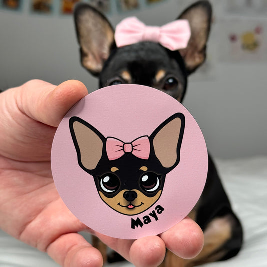 Tiny Chihuahua Maya's Round Magnet - Tiny Chihuahua Shop