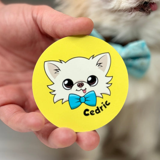 Tiny Chihuahua Cedric's Round Magnet - Tiny Chihuahua Shop