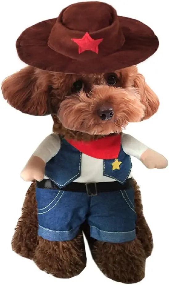 Cowboy Sheriff Dog Costume for Small Dogs & Cats (S–XL)