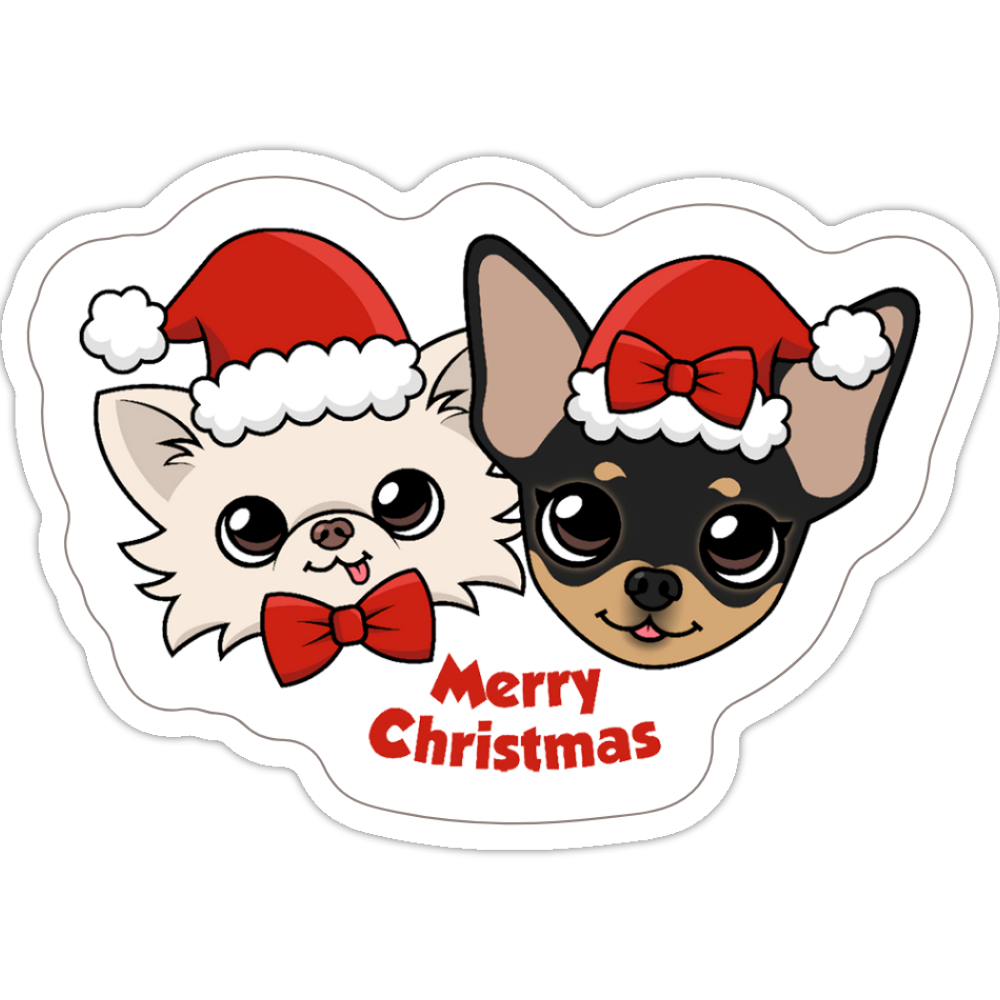 Cedric and Maya's Merry Christmas Sticker - Tiny Chihuahua Shop
