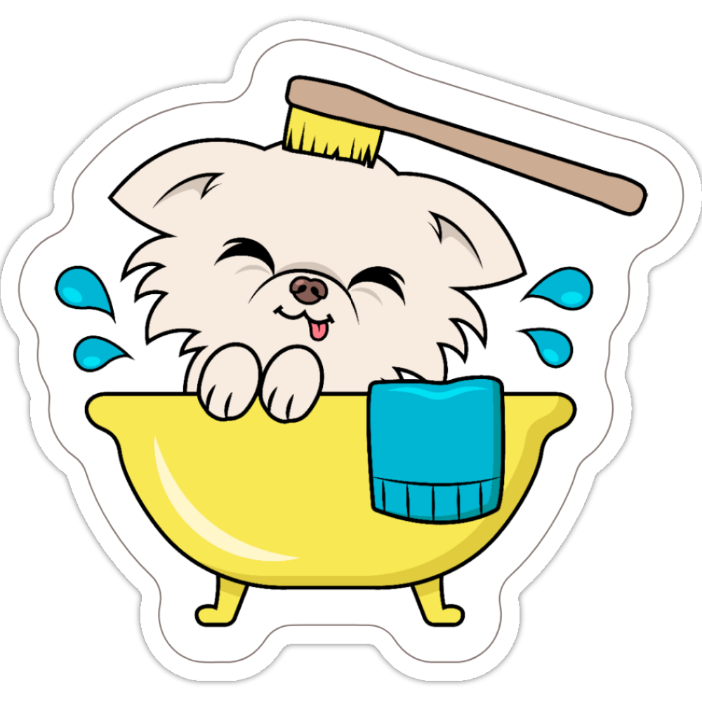 Cedric's Bath Time Sticker - Tiny Chihuahua Shop