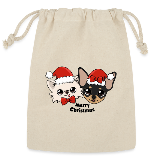 Cedric and Maya's Merry Christmas Reusable Gift Bag - Natural