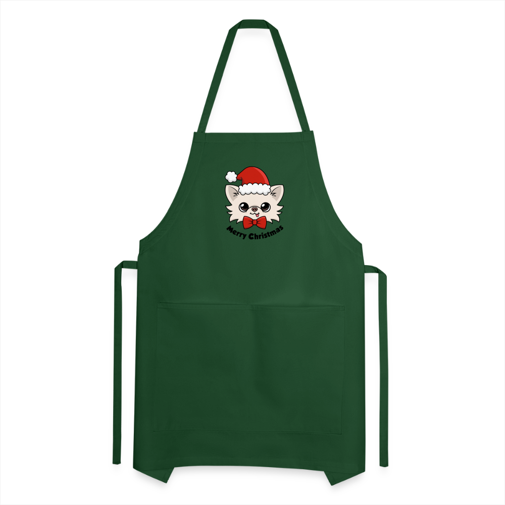 Cedric's Merry Christmas Adjustable Apron - forest green
