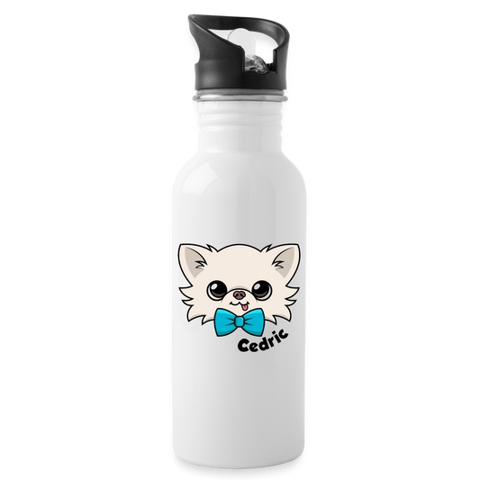 Classic Tiny Chihuahua Cedric's Water Bottle - white