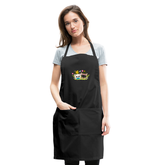 Cedric and Maya Spring Garden Tour Apron - black