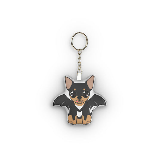 Vampire Maya mini plush keychain wearing a black bat-wing costume.