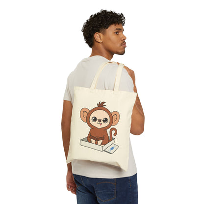 Chunky Monkey Weigh-In Moment Cotton Canvas Tote Bag