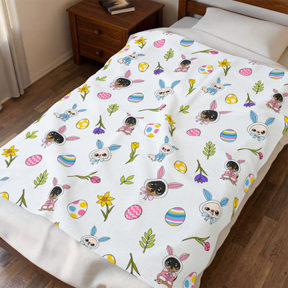 Cedric & Maya Easter Pattern Velveteen Plush Blanket
