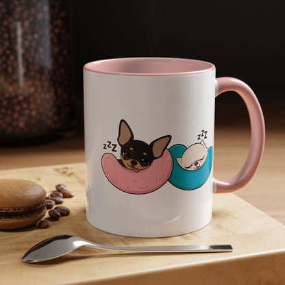 Nap Time Chihuahuas Accent Coffee Mug – Cozy Sibling Snoozes