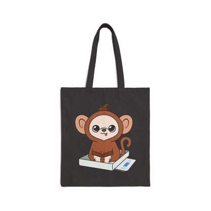 Chunky Monkey Weigh-In Moment Cotton Canvas Tote Bag