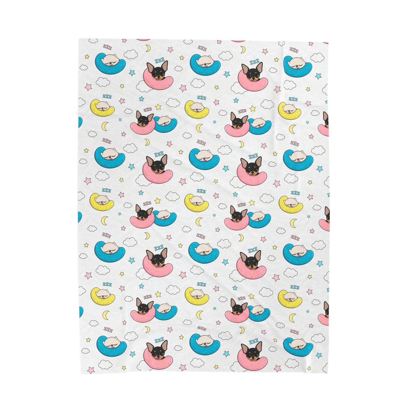 Cedric & Maya Nap Time Pattern Velveteen Plush Blanket