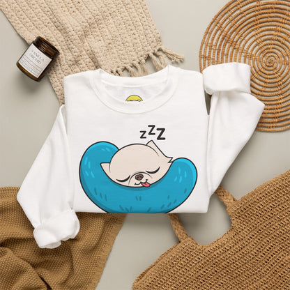 Sleepy Nap Time Cedric Unisex Crewneck Sweatshirt – Blue Calm