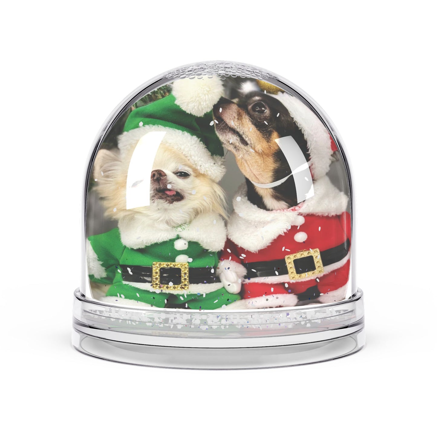 Snow Globe - Elf Cedric and Santa Maya Figurines