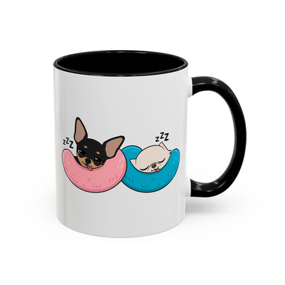 Nap Time Chihuahuas Accent Coffee Mug – Cozy Sibling Snoozes