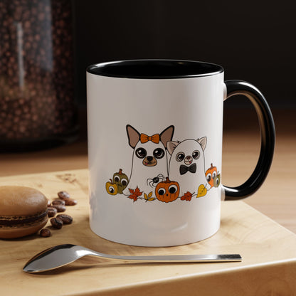Ghost Chis Halloween Ceramic Mug – Orange or Black, 11oz or 15oz