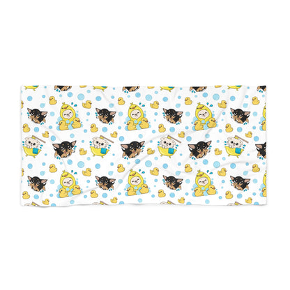 Chihuahua Bath Time Beach Towel – Cedric & Maya