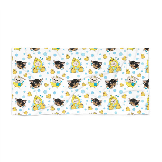 Chihuahua Bath Time Beach Towel – Cedric & Maya