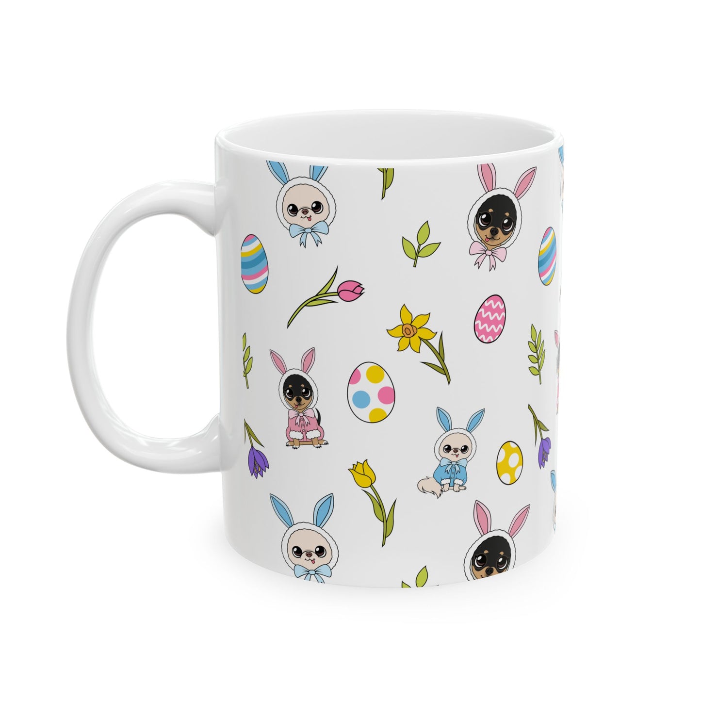 Cedric & Maya Easter Pattern Ceramic Mug – Gentle Spring Sips