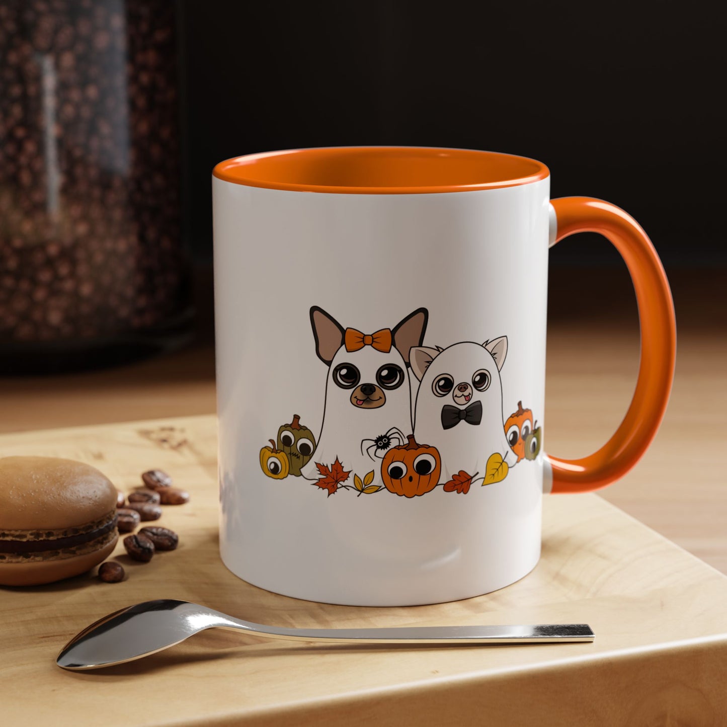 Ghost Chis Halloween Ceramic Mug – Orange or Black, 11oz or 15oz