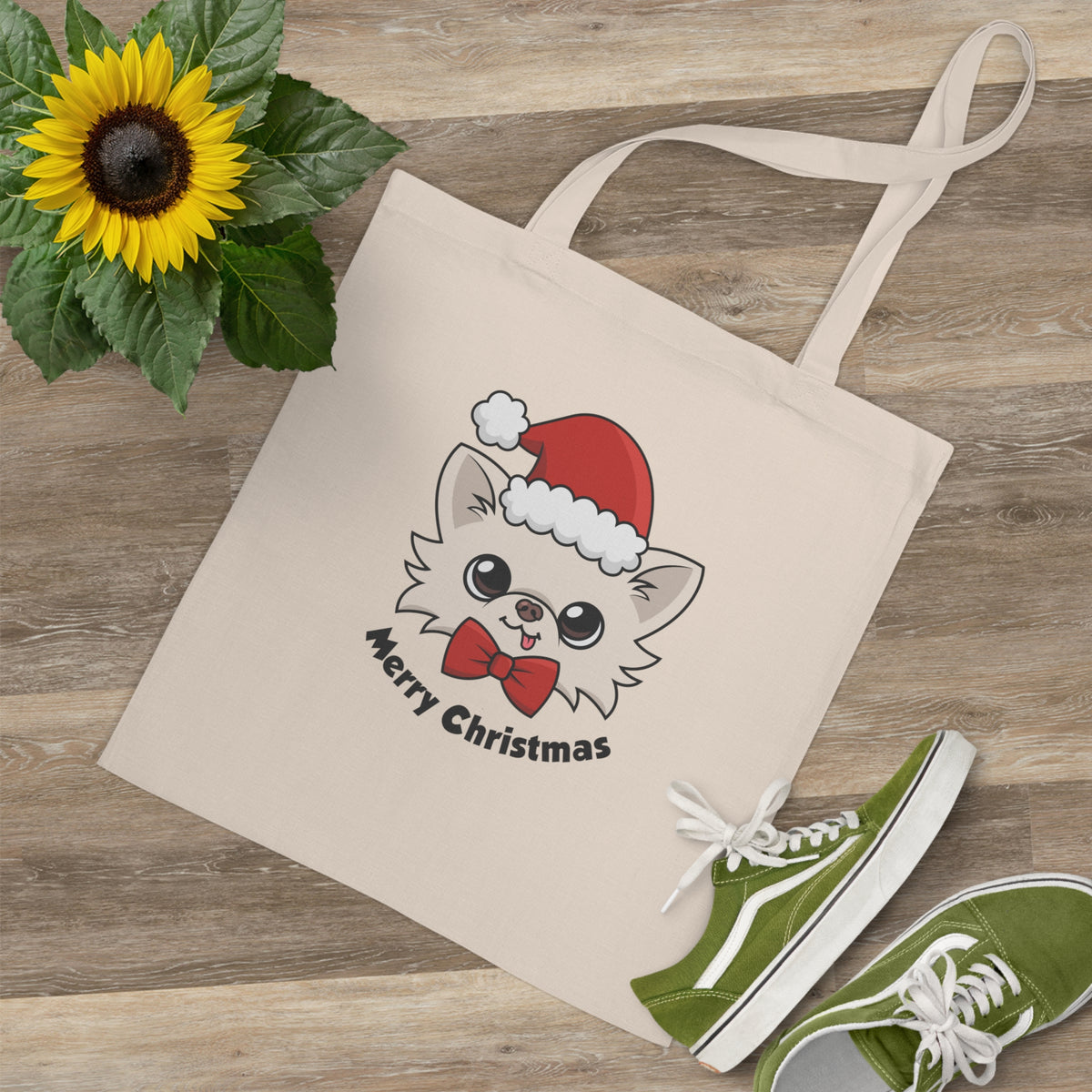 Cedric's Merry Christmas Cotton Tote - Tiny Chihuahua Shop