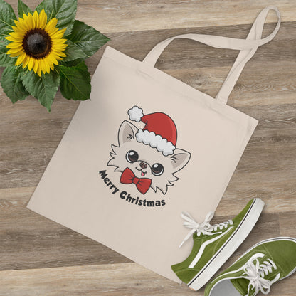 Cedric's Merry Christmas Cotton Tote - Tiny Chihuahua Shop