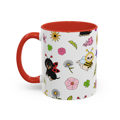 Bug‑Chis Pattern Accent Coffee Mug – Gentle Garden Sips