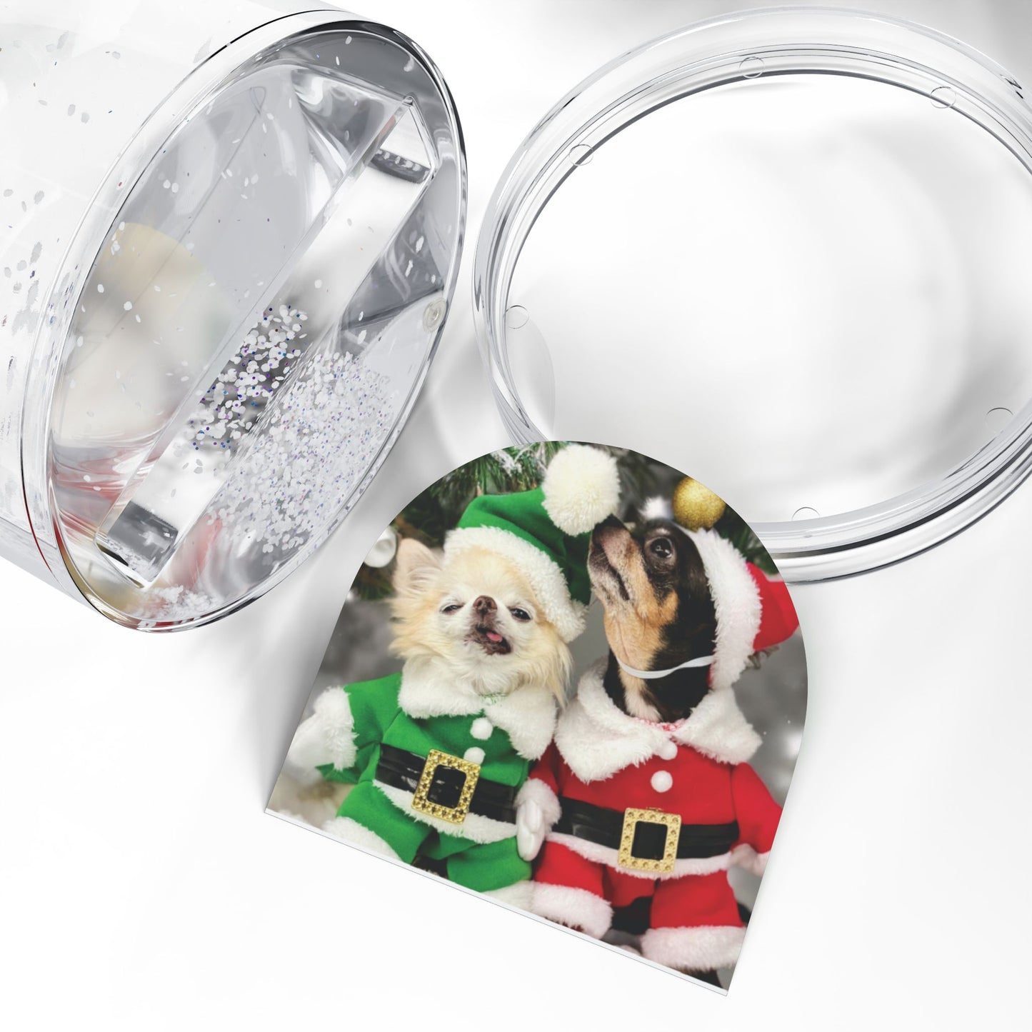 Snow Globe - Elf Cedric and Santa Maya Figurines