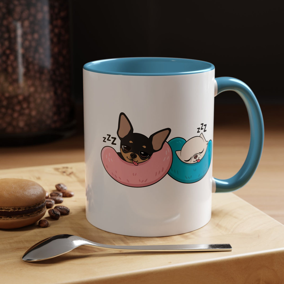 Nap Time Chihuahuas Accent Coffee Mug – Cozy Sibling Snoozes