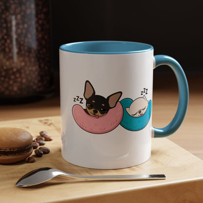 Nap Time Chihuahuas Accent Coffee Mug – Cozy Sibling Snoozes