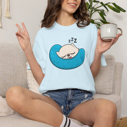 Sleepy Nap Time Cedric Garment-Dyed T-Shirt – Blue Calm