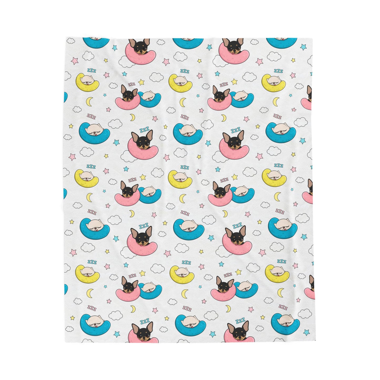 Cedric & Maya Nap Time Pattern Velveteen Plush Blanket