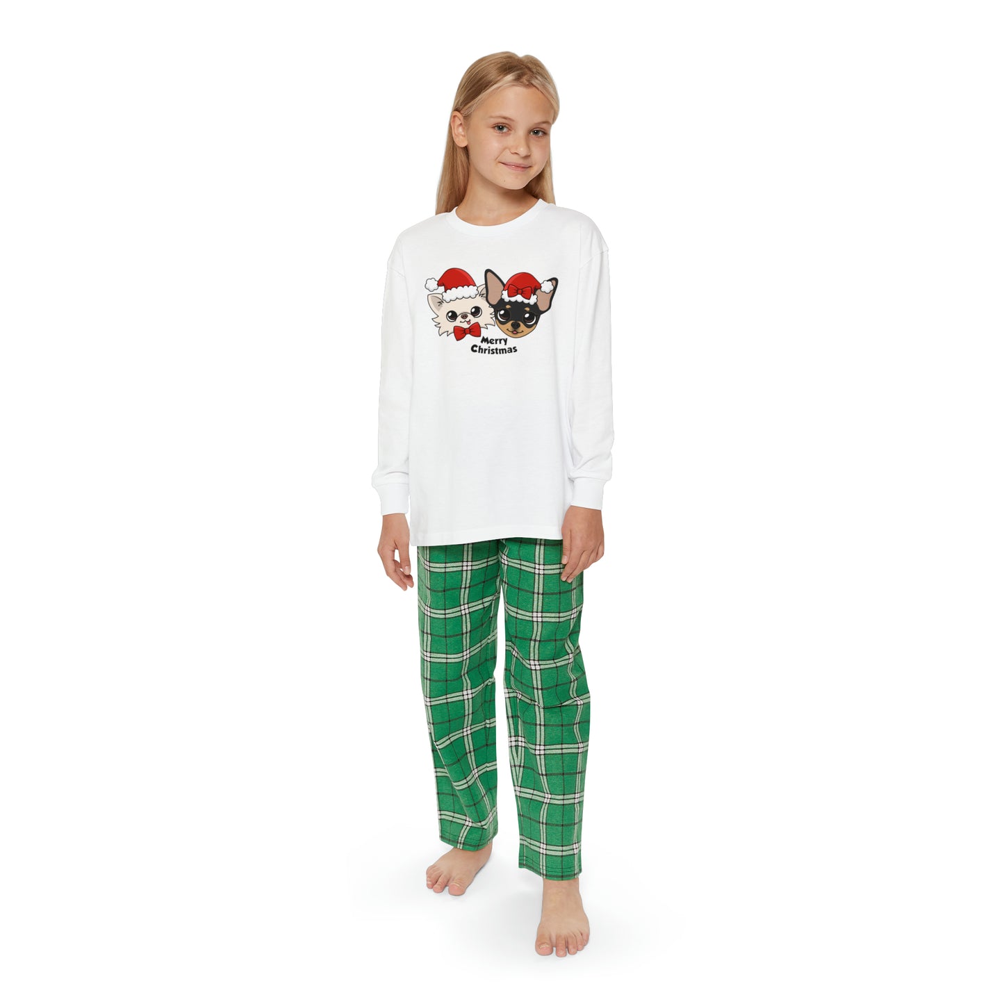 Cedric and Maya Merry Christmas Youth Long Sleeve Holiday Outfit Set