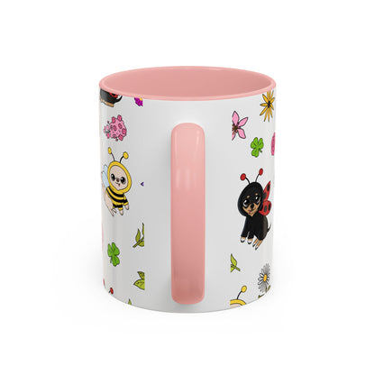 Bug‑Chis Pattern Accent Coffee Mug – Gentle Garden Sips