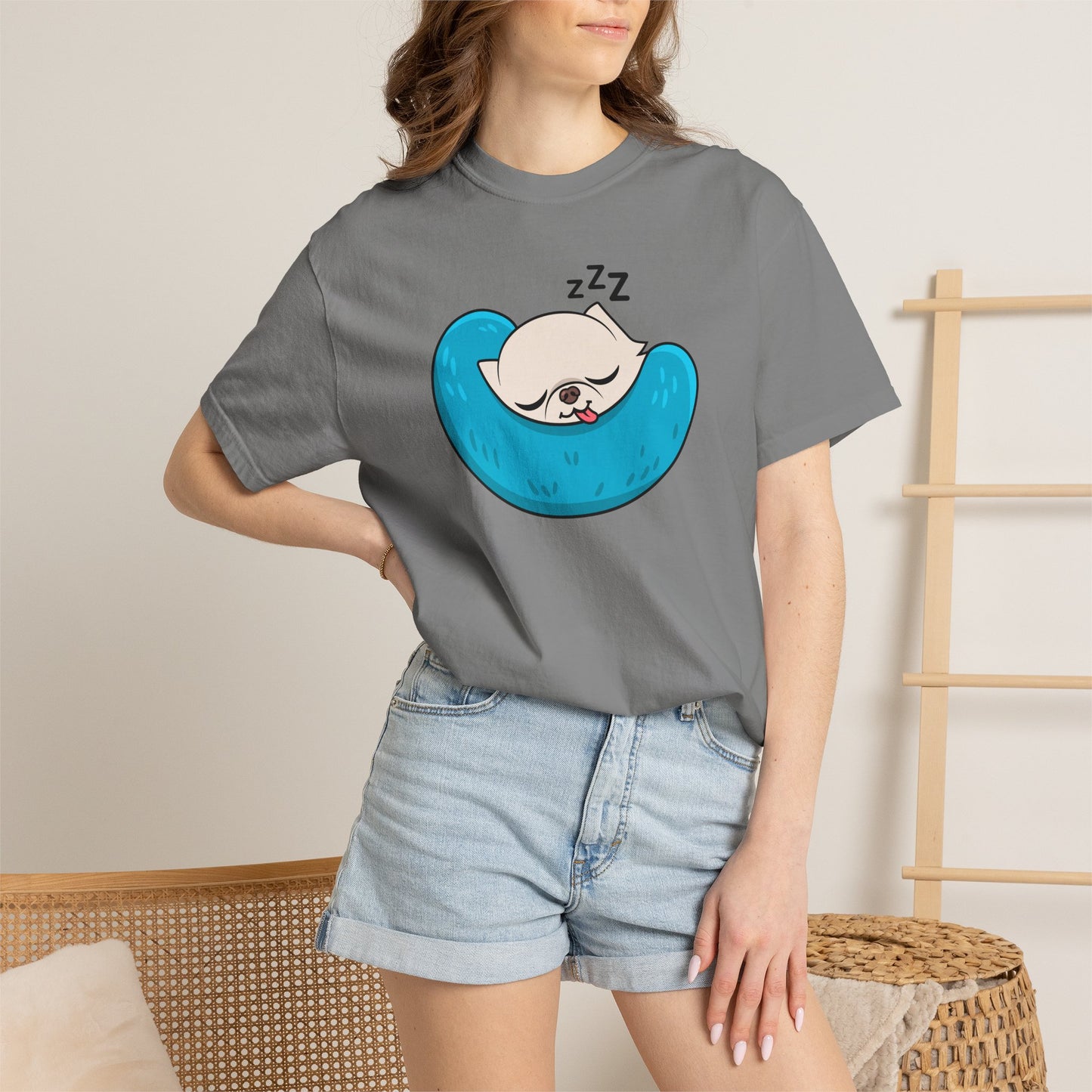 Sleepy Nap Time Cedric Garment-Dyed T-Shirt – Blue Calm
