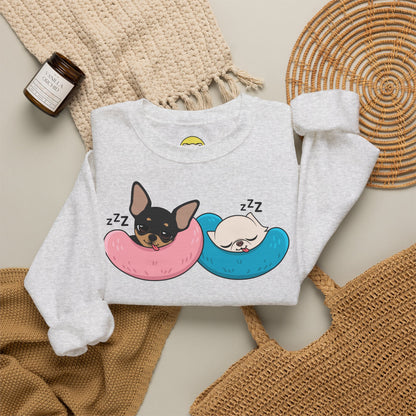 Nap Time Chihuahuas Unisex Crewneck Sweatshirt – Cozy Sibling Naps