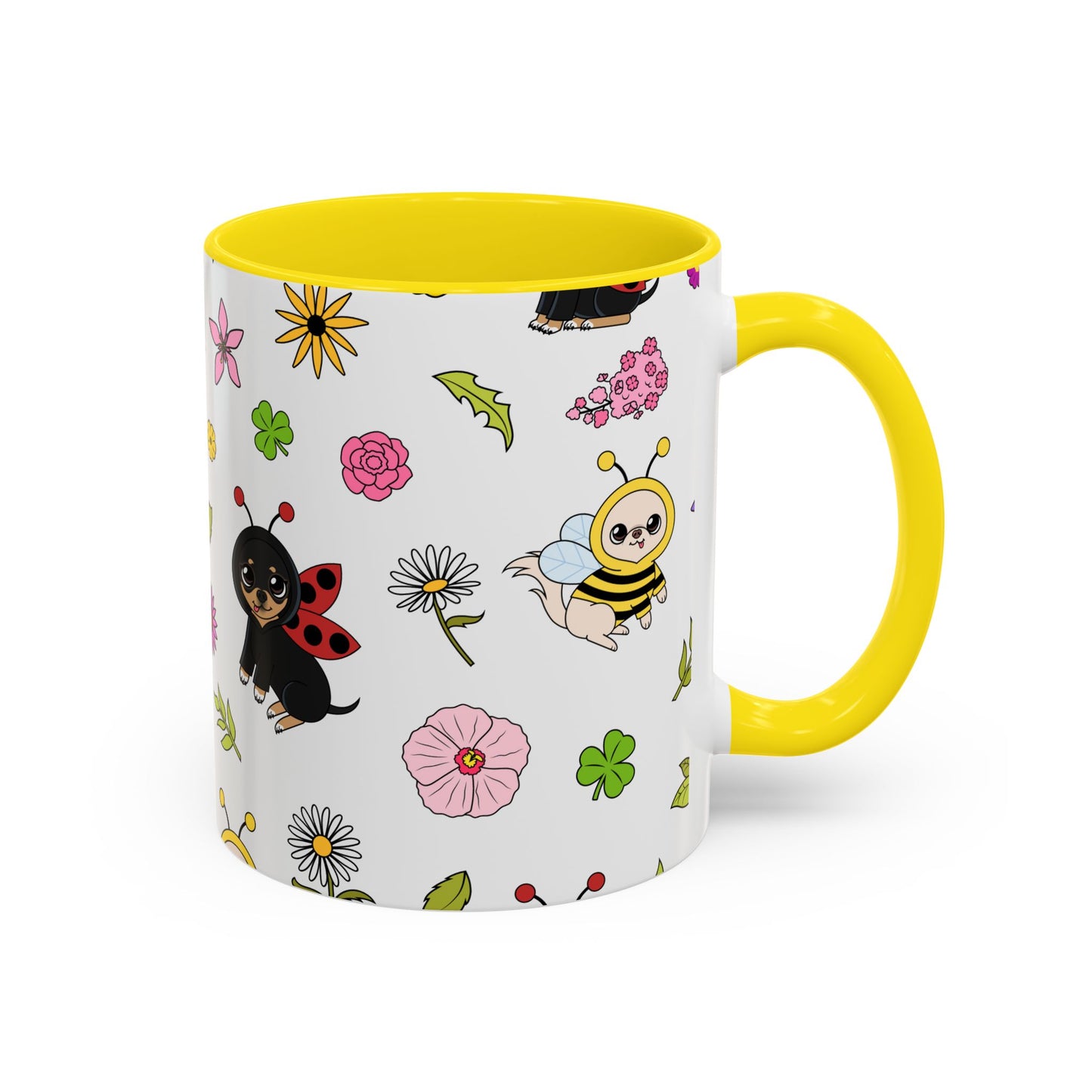 Bug‑Chis Pattern Accent Coffee Mug – Gentle Garden Sips