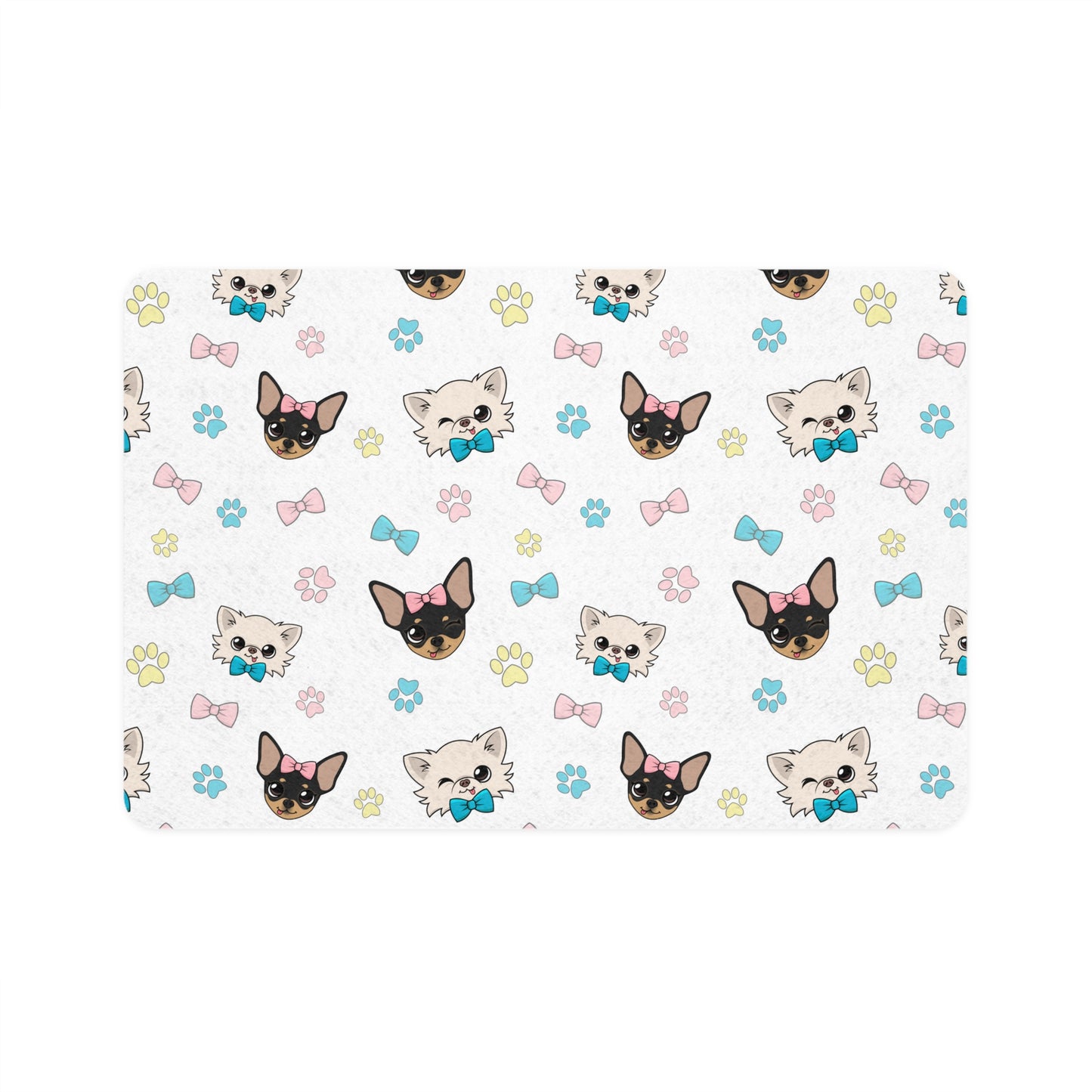 Cedric and Maya Winks & Bows Pet Food Mat – Quiet Little Hellos