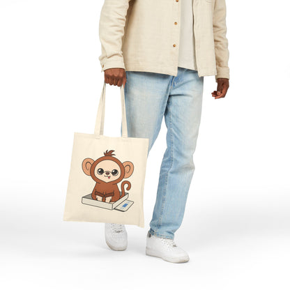 Chunky Monkey Weigh-In Moment Cotton Canvas Tote Bag