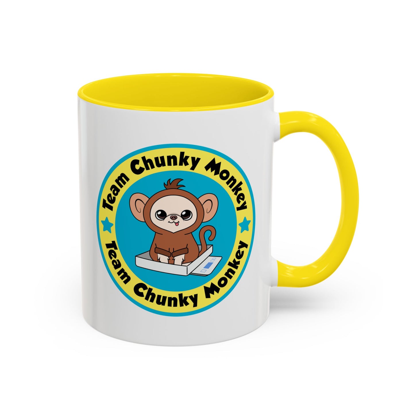 Team Chunky Monkey Badge Accent Mug – Cheerful Tiny Team Spirit