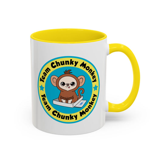 Team Chunky Monkey Badge Accent Mug – Cheerful Tiny Team Spirit